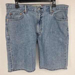 Levis 505 Straight Fit Mens Denim Shorts Light Wash Blue Size 36 Jean Jorts